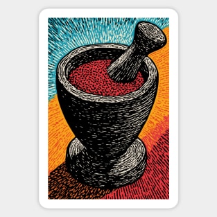 Mortar and Pestle Art | Vintage Apothecary Style Sticker